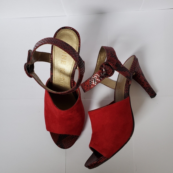 Anne Klein Shoes - ANNE KLEIN red heeled sandals size 7.5M